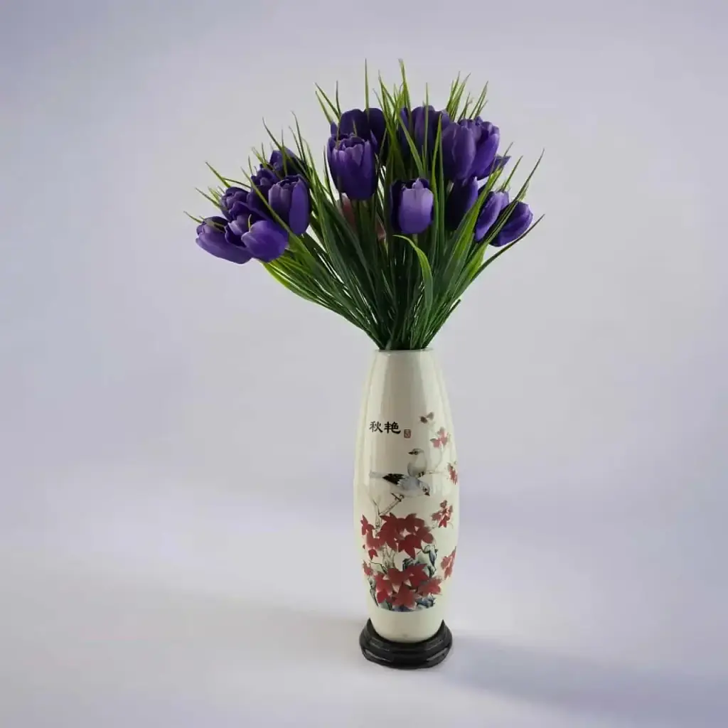 Ваза порцелянова на підставці Птахи на гілці 26х6.3х.6.3 см - фото 5