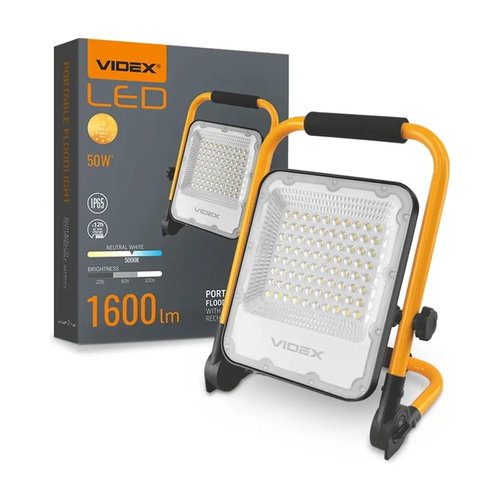 Прожектор Videx LED акумуляторний PREMIUM VIDEX F2A 50W 5000K (VL-F2A-505) - фото 7