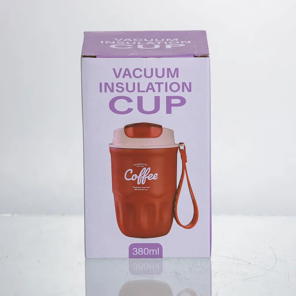 Термочашка "Coffee" 400 мл з ремінцем та відкидною кришкою-клапаном, червоний Yiwu HP-GM-18 - фото 9