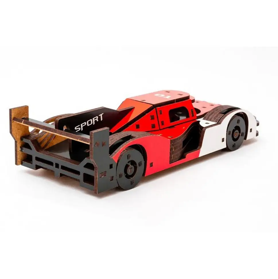 Дерев'яний 3D конструктор Racing Car Puz-01037, 146 деталей - фото 5