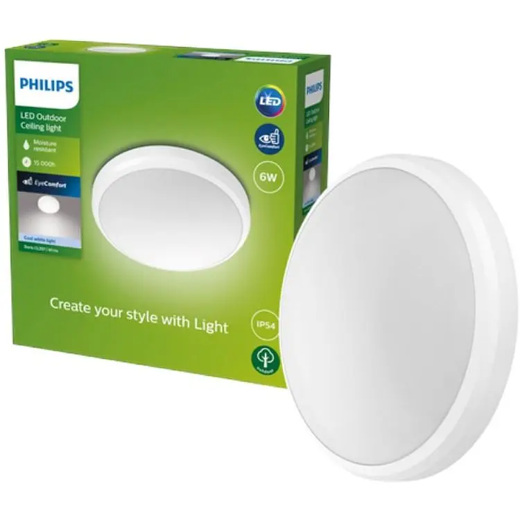 Світильник Philips Doris Outdoor Ceiling 6W 40K White IP54 HV для вуличного використання білий (929003191101) - фото 3