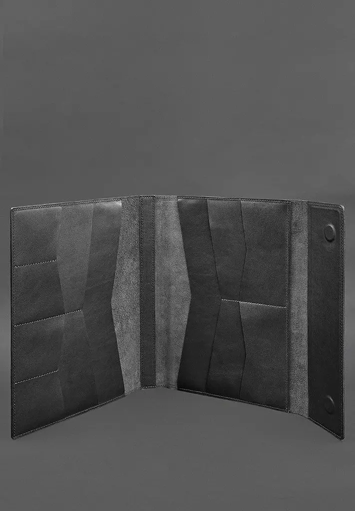 Шкіряна папка для документів "Сімейна" А4 Чорна - фото 4