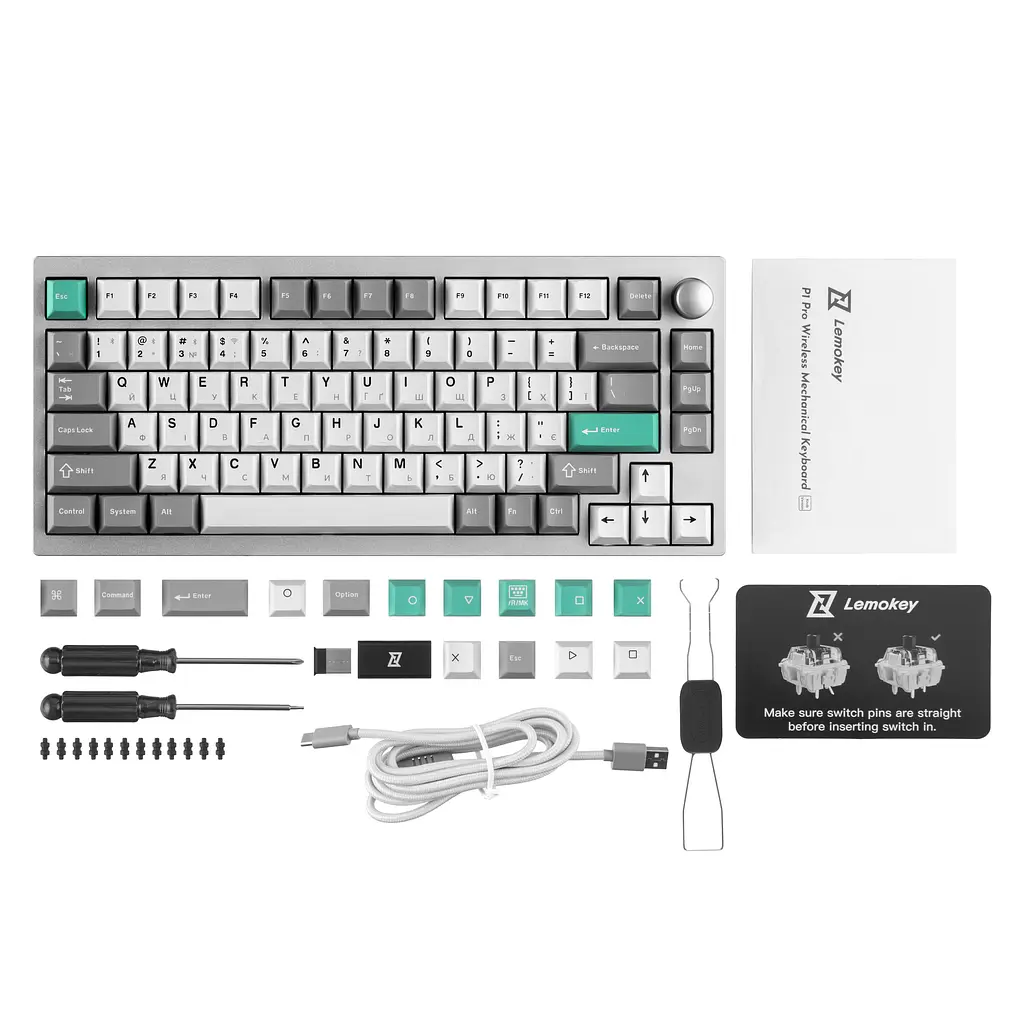 Клавиатура механическая P1 Pro 84Key, Keychron Super Banana, WL/BT/USB-A, QMK/VIA, Hot-Swap, E Lemokey teh0013894 - фото 3