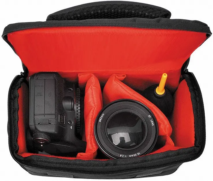 Сумка для фотоапарата Canon EOS протиударна, Чорний з червоним ( IBF009B ) - фото 10