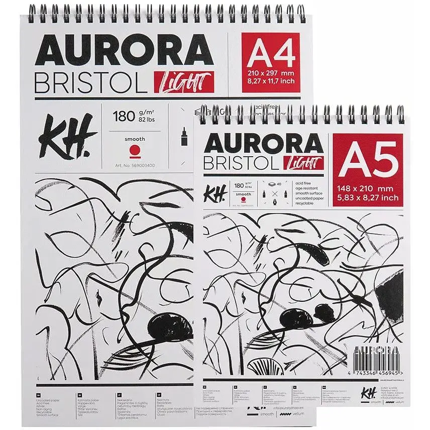 Альбом для рисования на спирали Aurora Portrait (Bristol) 180 г/м2 40 л белый - фото 2