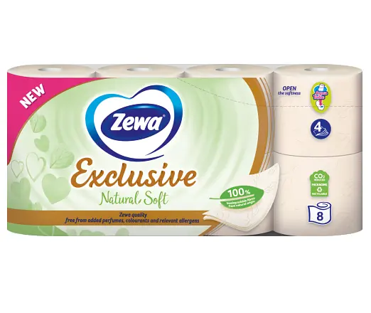 Туалетний папір Zewa Exclusive Natural Soft чотиришаровий 8 рулонів - фото 2