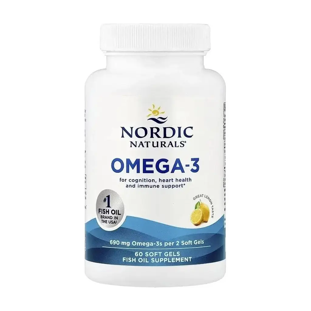 Витаминно-минеральный комплекс Nordic Naturals Омега-3, 690 мг на порцию, вкус лимона, Omega-3, 60 гелевых кап (NOR-01760) - фото 3