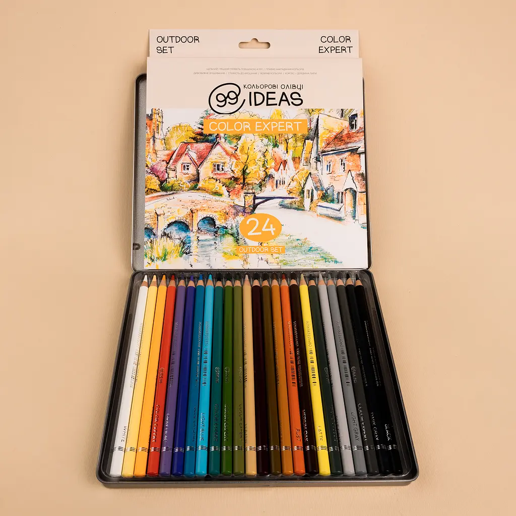 Набір олівців кольорових 99IDEAS "Color Expert" 24 кол., Outdoor, метал. коробка, 99CE-24OUTD - фото 4