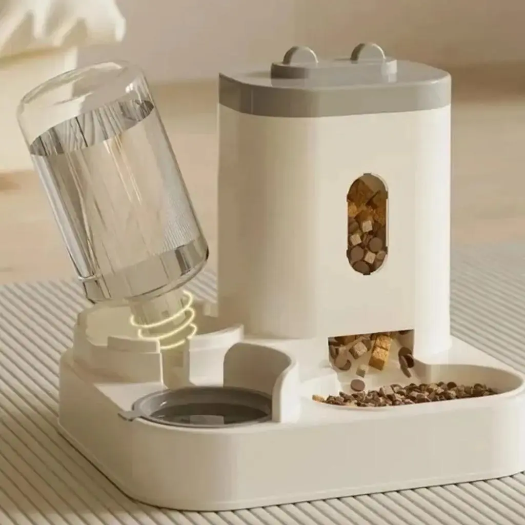 Автоматична годівниця для котів Pet Feeder 053 з поїлкою, Сірий - фото 4