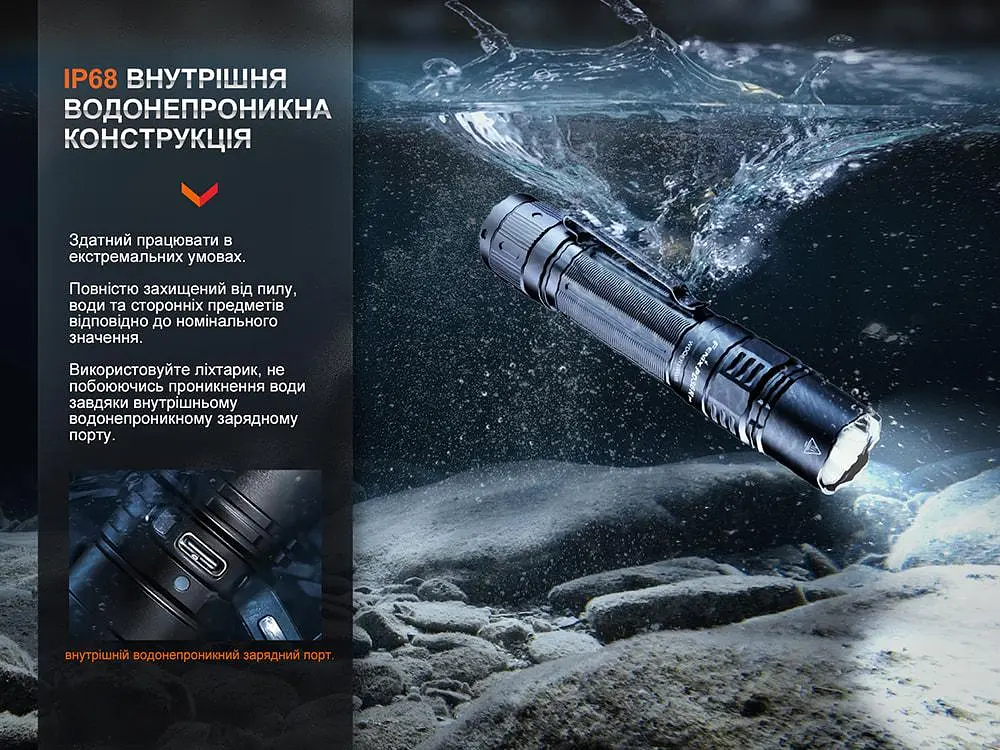 Ручний тактичний ліхтарик Fenix PD36R Pro 2800лм type-C (Чорний) - фото 9