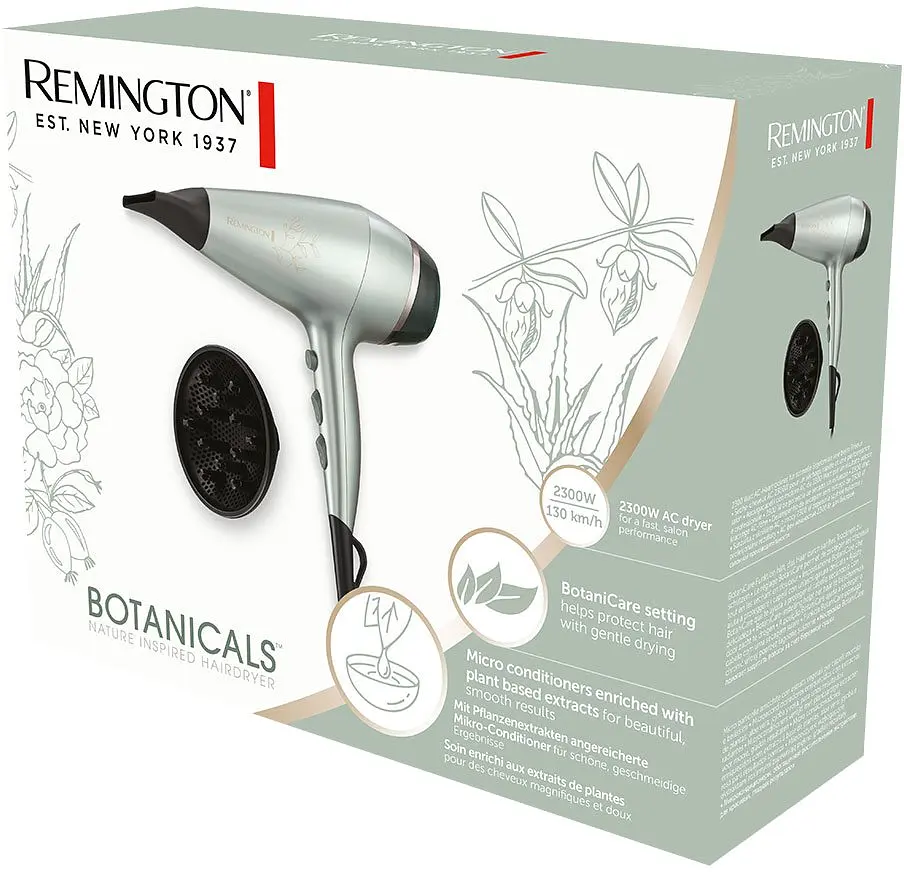 Фен Remington Botanicals, 2300Вт, 3 режими, дифузор, іоніз-я, хол. обдув, м'ятний - фото 9