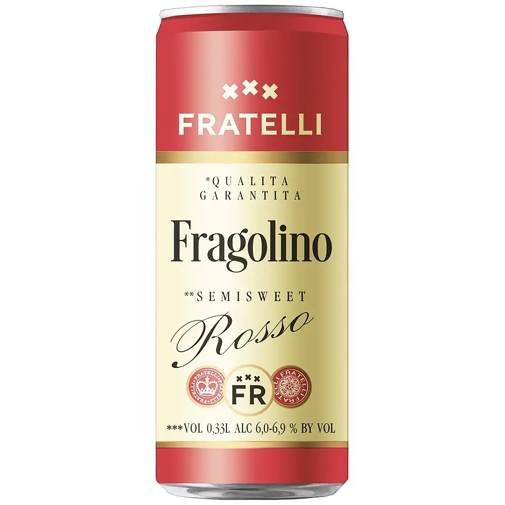 Напій винний Fratelli Fragolino Rosso червоний напівсолодкий слабоалкогольний ігристий 6-6.9% 0.33 л (828586)
