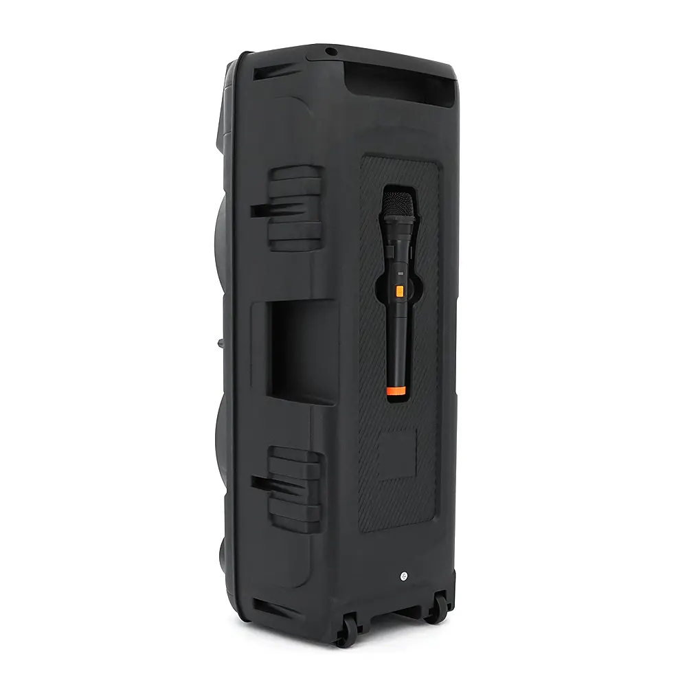 Потужна акустична система з підсвічуванням ZQS8210, 2*20W, 1*Bluetooth мікрофон, пульт, вбудований акум 4500mAh, живлення 220В, Black, Box - фото 4