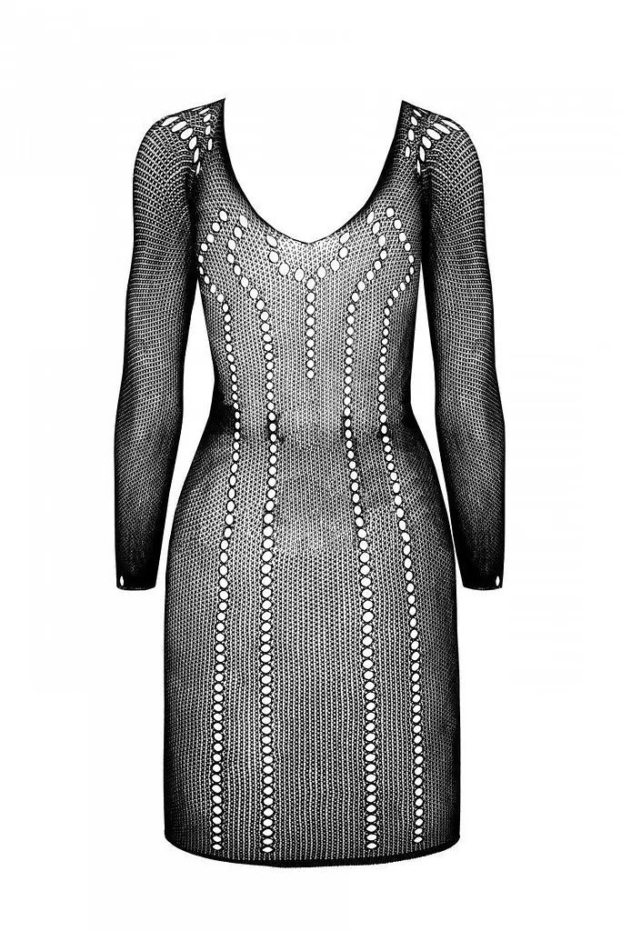 Напівпрозора мінісукня Passion BS101 One Size, white, рукава-мітенки - фото 4