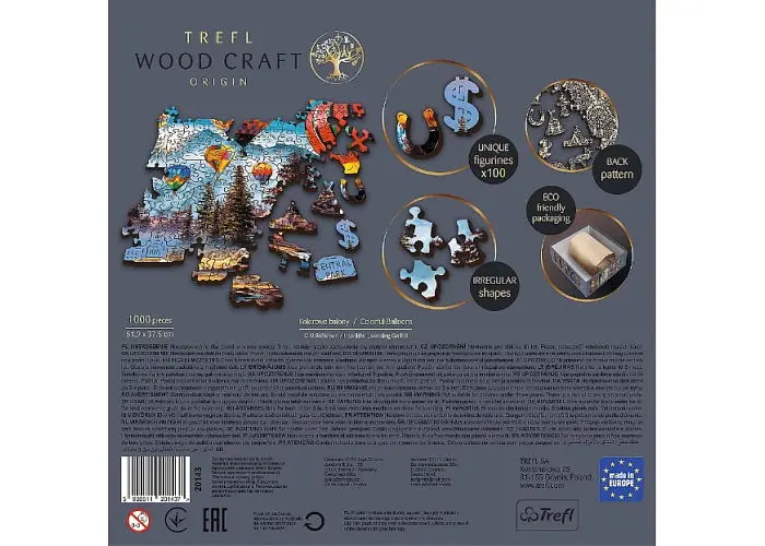 Пазл Trefl дерев'яний фігурний Повітряні кулі 1000 ел. (20143) - фото 6