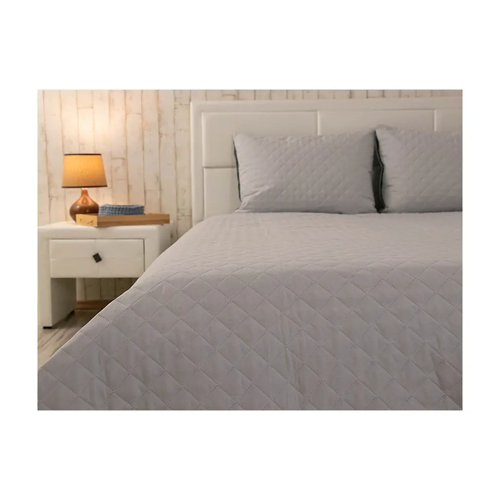 Покривало Руно двостороннє декоративне Velour Grey ромб 220х240 см (330.55_Grey ромб) - фото 10