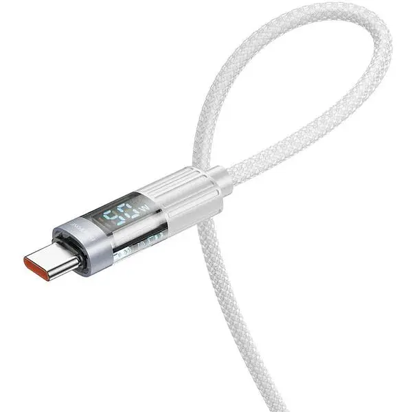 Кабель Borofone Type-C BU46 Basic with display 5A/1m Gray - фото 2