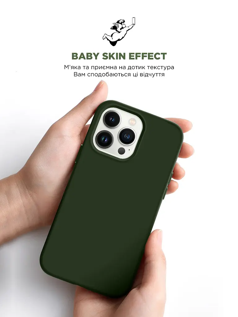 Силиконовый чехол для Apple iPhone 13 Pro, ICON2 Case, зеленый, противоударный, панель, защита всего корпуса, матовая поверхность Soft Touch, выступает над дисплеем, совместим с защитными стеклами и пленками, с микрофиброй, ArmorStandart (ARM60491) - фото 8
