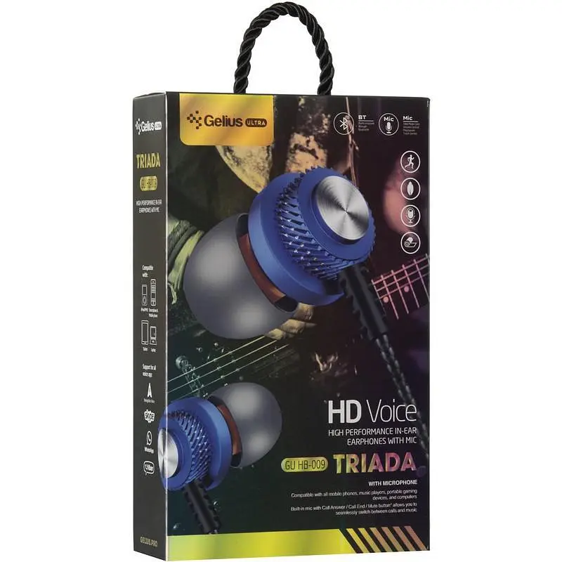 Навушники Stereo Bluetooth Headset Gelius Ultra Triada GL-HB-009U Blue - фото 5