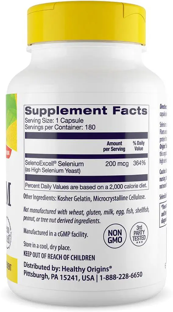 Селен Healthy Origins Selenium 200 mcg, 180 капсул для поддержки иммунной системы - фото 2