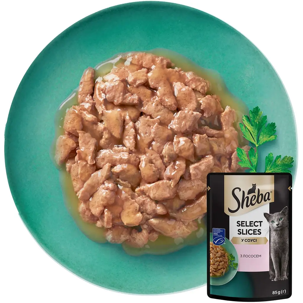 Вологий корм для котів Sheba з лососем в соусі 2.38 кг (28 шт. х 85 г) - фото 4