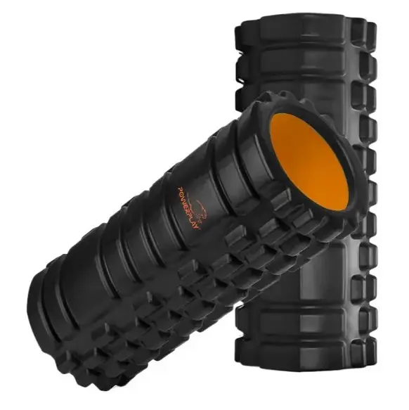Массажный ролик (роллер) PowerPlay 4025 Massage Roller Черно-оранжевый (33x15 см) (PP_4025_Black/Orange) - фото 2