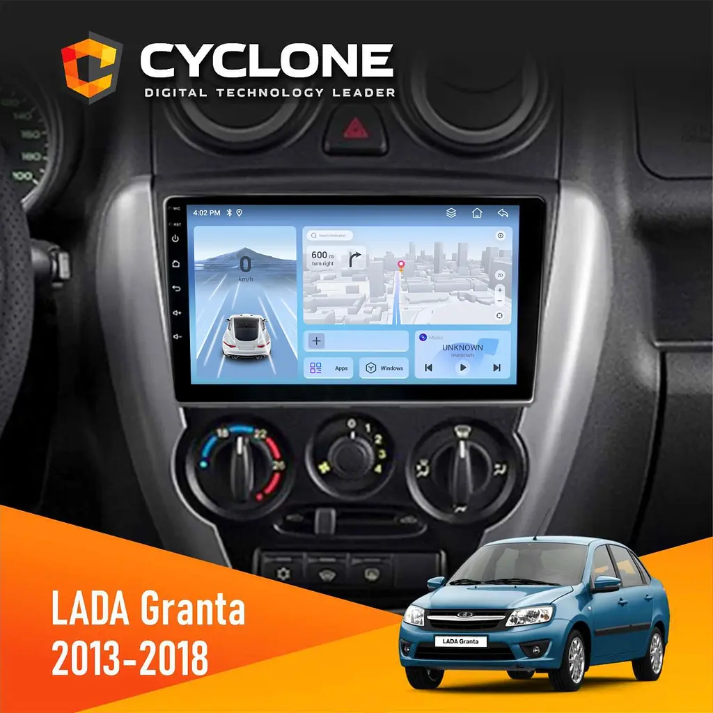 Штатна магнітола Lada Granta 2013-2018 Cyclone C9-012 4x64, DSP, 4G Cyclone (НФ-00007929)