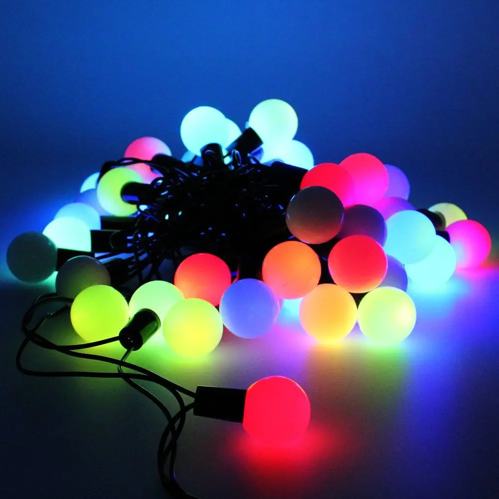 Гірлянда матова кулька 40LED 5м (флеш) 18мм, Новорічна бахрама, Світлодіодна гірлянда, Вулична гірлянда - фото 2