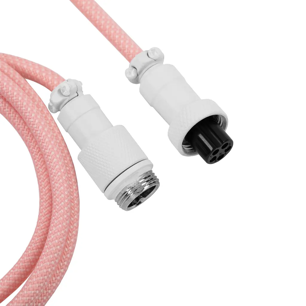 Кабель Keychron USB-A/USB-C > USB-C заряджання/синхронізації, 1.36м, Type-C, Coiled Aviator, рожевий - фото 3