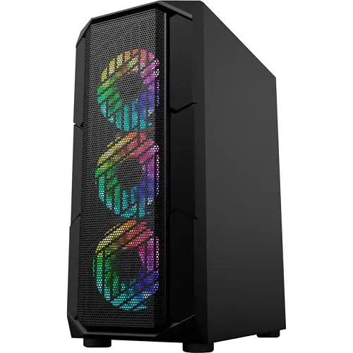 Корпус 1stPlayer XF-BK-4F7, Black, без БП, Midi Tower, ATX/Micro ATX/Mini ITX, 1xUSB 3.0/2xUSB 2.0, макс. CPU - 165 мм/VGA - 320 мм, 4x120 мм ARGB, боковая панель из закаленного стекла - фото 2