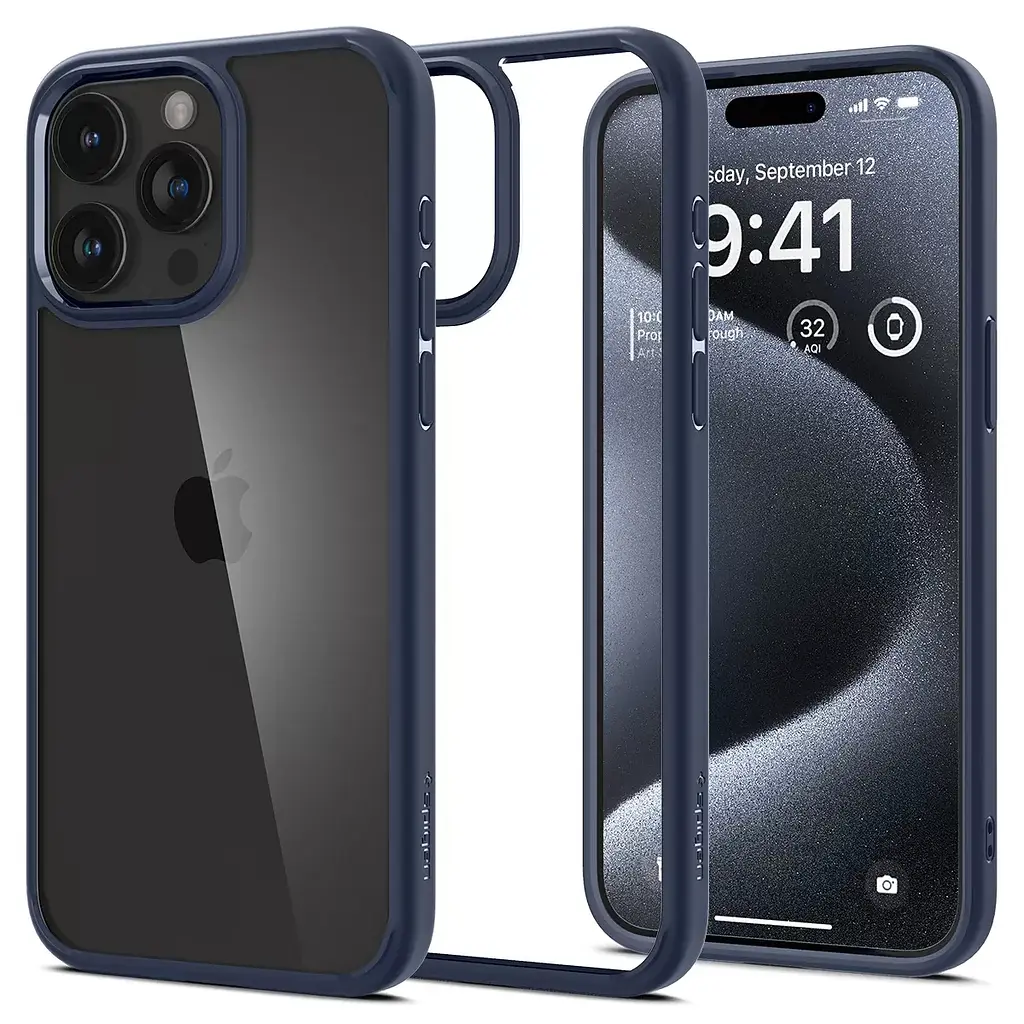 Прозрачный чехол Spigen Ultra Hybrid для iPhone 15 Pro (6.1") Navy Blue ACS06711 - фото 6