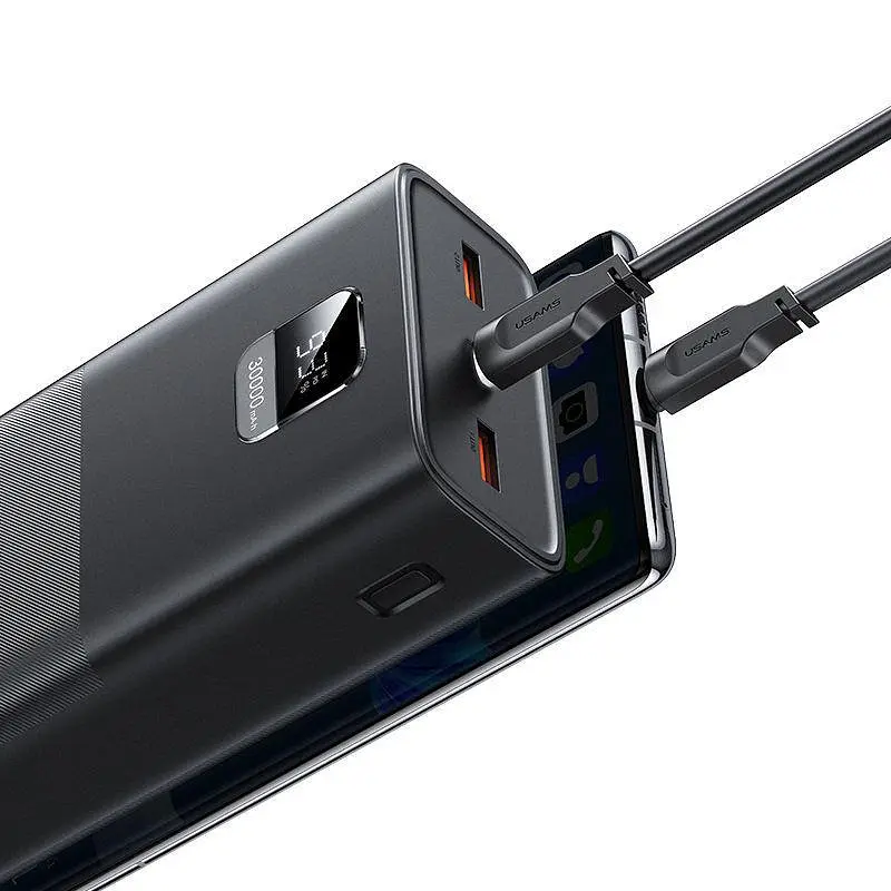 Powerbank USAMS 30000 mAh 65W Повербанк для ноутбука телефону зі швидкою зарядкою QC3.0 PD3.0 - фото 9