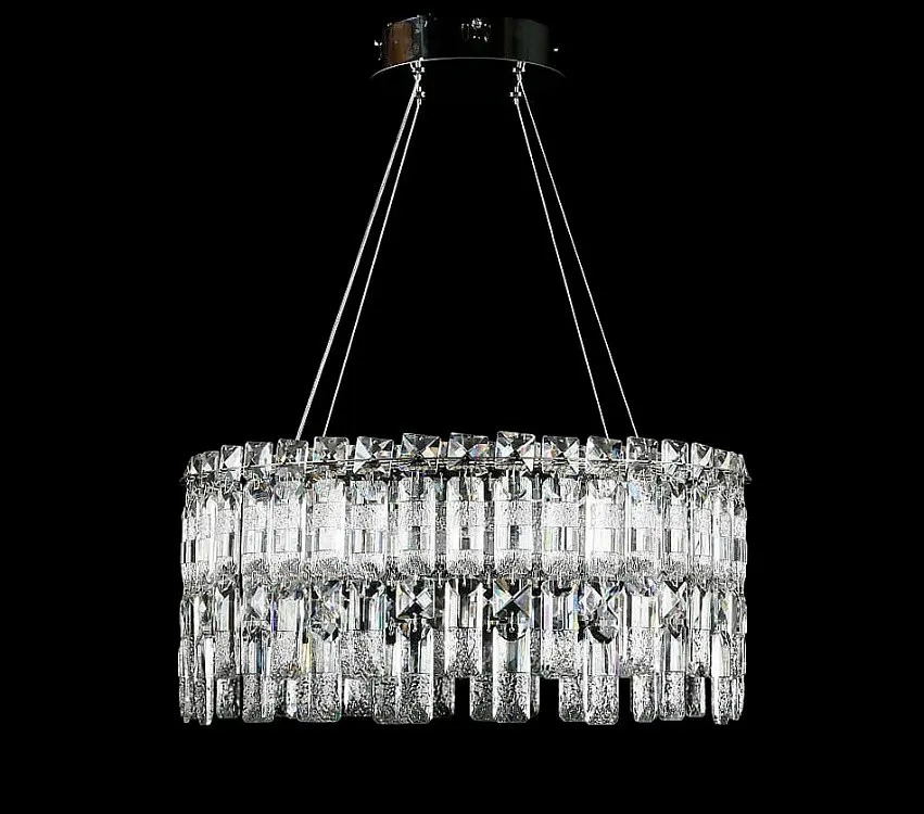 Кришталева люстра Splendid Ray LGH90364/480/2 LED (CR) підвісна люстра з кришталем хром 48 см, висота 40-110 см, на LED-освітленні - фото 2
