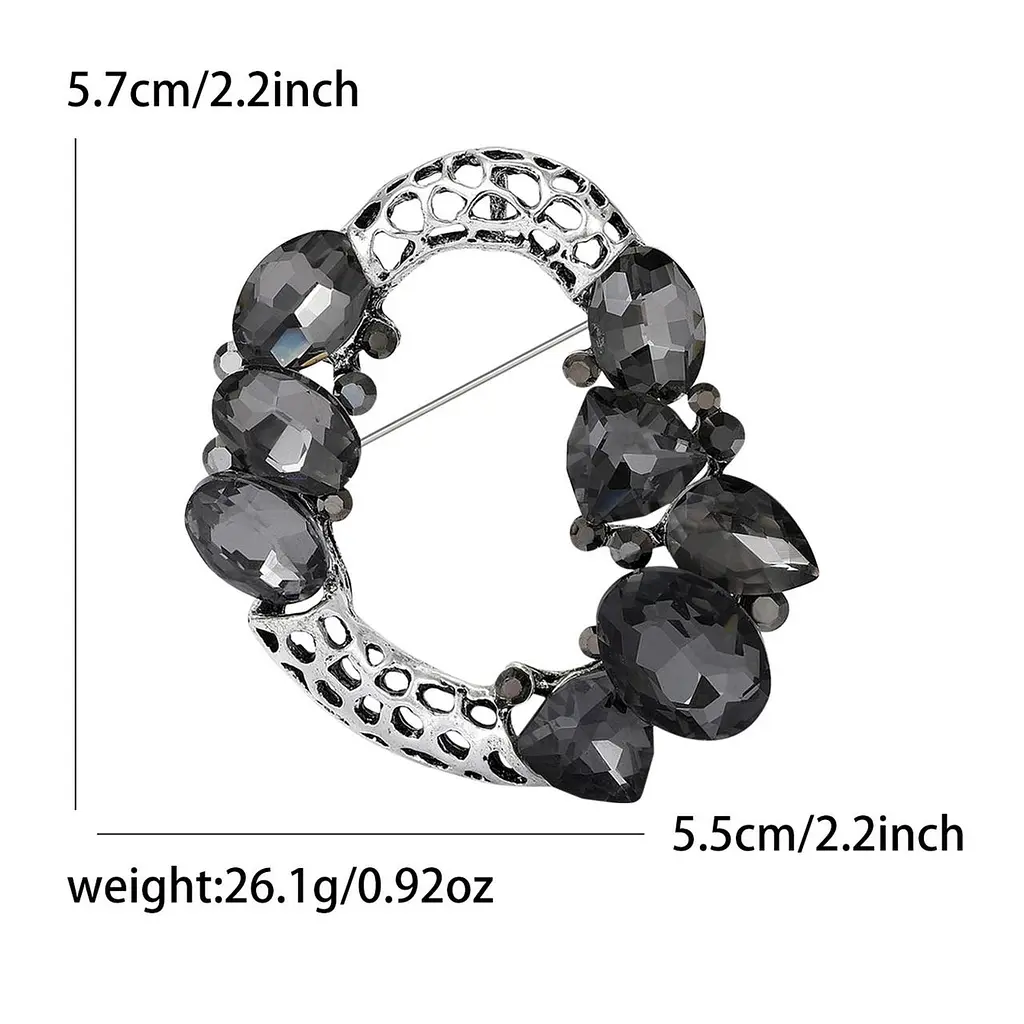 Брошь-булавка Овал с цветами (158511315) - фото 2