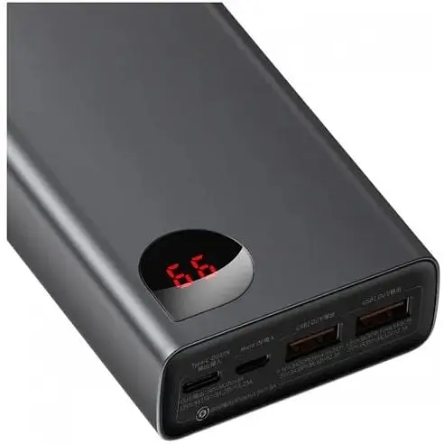 Зовнішній акумулятор Baseus Adaman Metal Digital Display QC 65W 20000mAh чорний (PPIMDA-D01) - фото 6