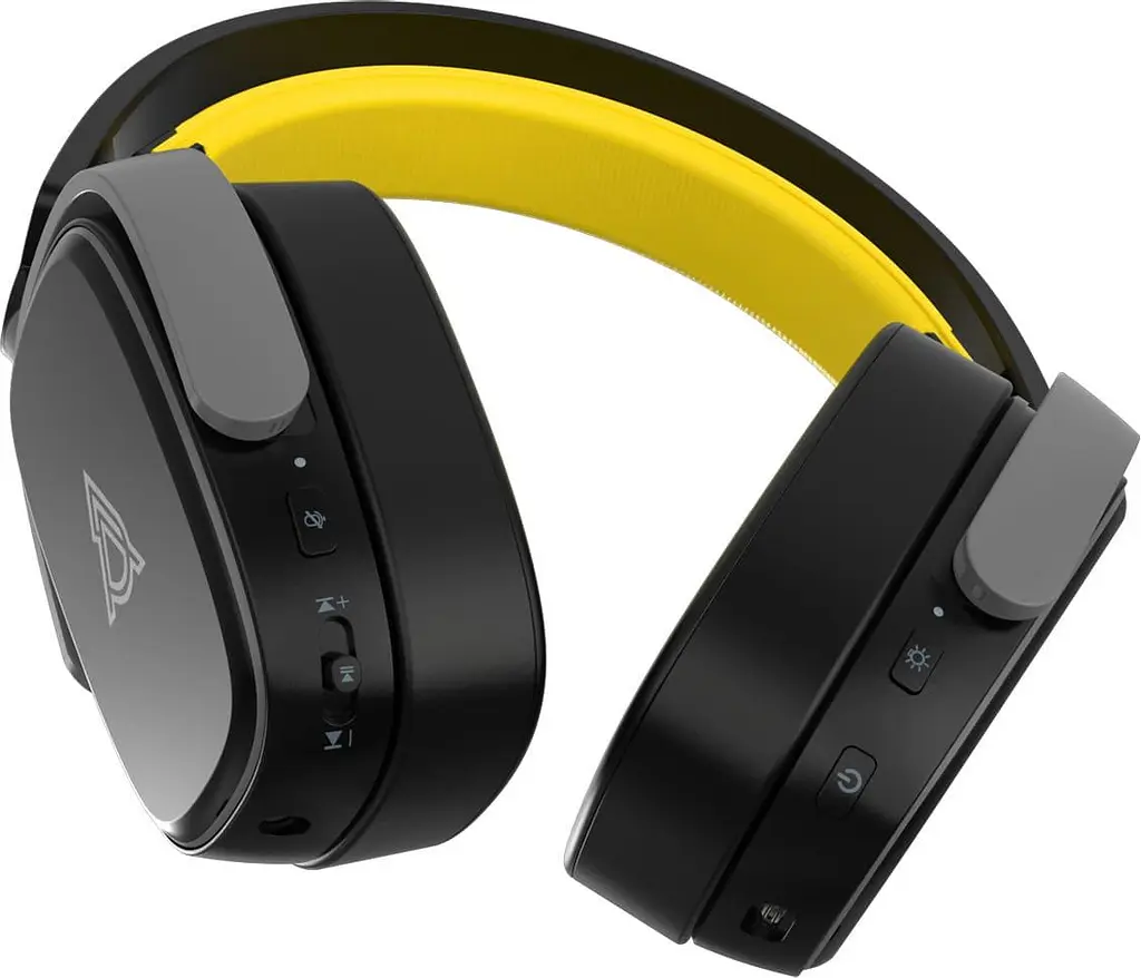 Ігрова гарнітура Ajazz AHM09 MAX Black Gray Yellow (AHM09-MAX-BGY) - фото 4