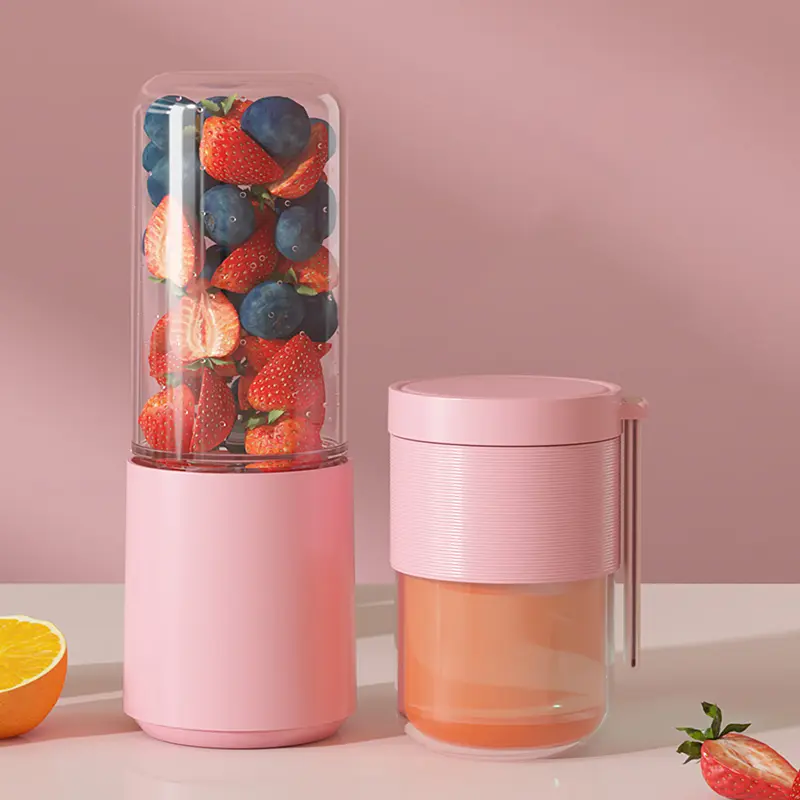 Портативний блендер/соковитискач N8 400+300ml 60W 1500mAh Pink - фото 2