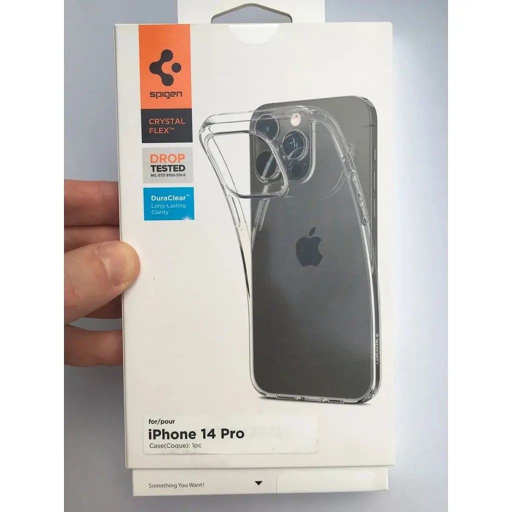 Оригінальний прозорий силіконовий чохол Spigen Liquid Crystal Flex для iPhone 14 Pro Crystal ACS04663 - фото 8