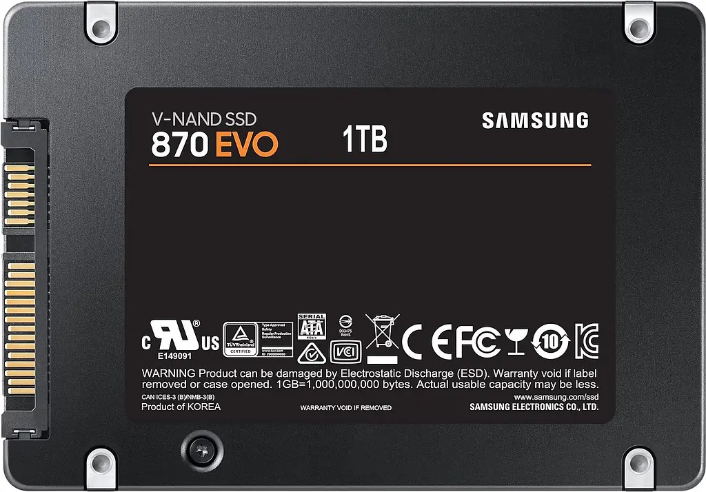 Накопичувач SSD Samsung 870 EVO 2.5" SATAIII 3D TLC 1TB (MZ-77E1T0B) - фото 2