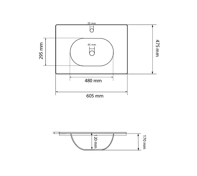 Умивальник VBI Pordenone white врізний VBI-018047, Білий - фото 4