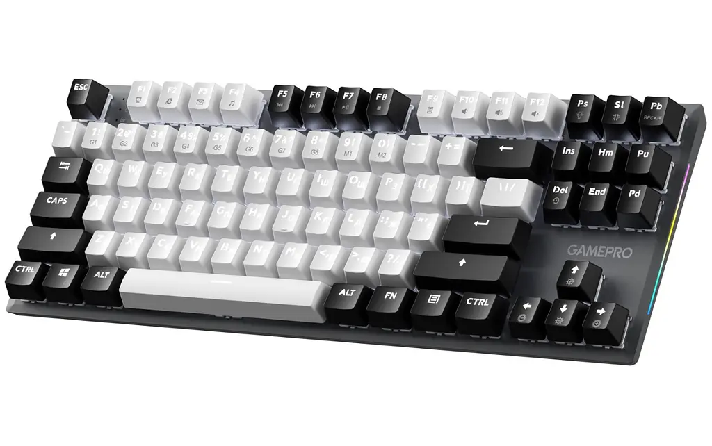 Клавіатура ігрова механічна GamePro MK-124-G USB Hot-Swap Outemu Red Switch Black-White - фото 2