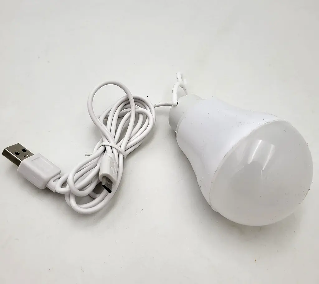 Лампочка від USB та microUSB 5v світлодіодна LED 7W з кабелем 1м для павербанка ноутбука лампа ліхтар UKC холодне світло - фото 3