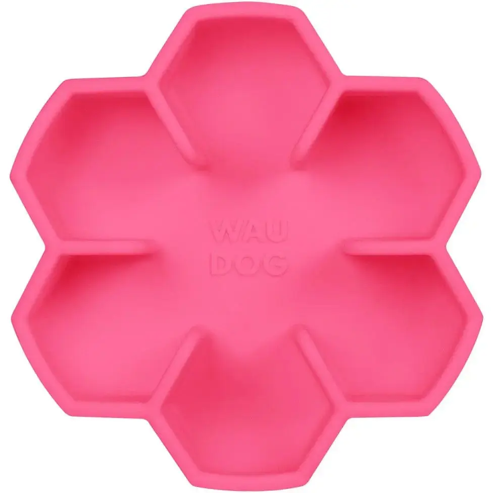 Миска собак та котів Waudog Silicone для повільного харчування 450 мл рожева - фото 2