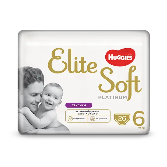 Підгузки-трусики Huggies Elite Soft Platinum 6 (від 15 кг), 26 шт. - фото 2