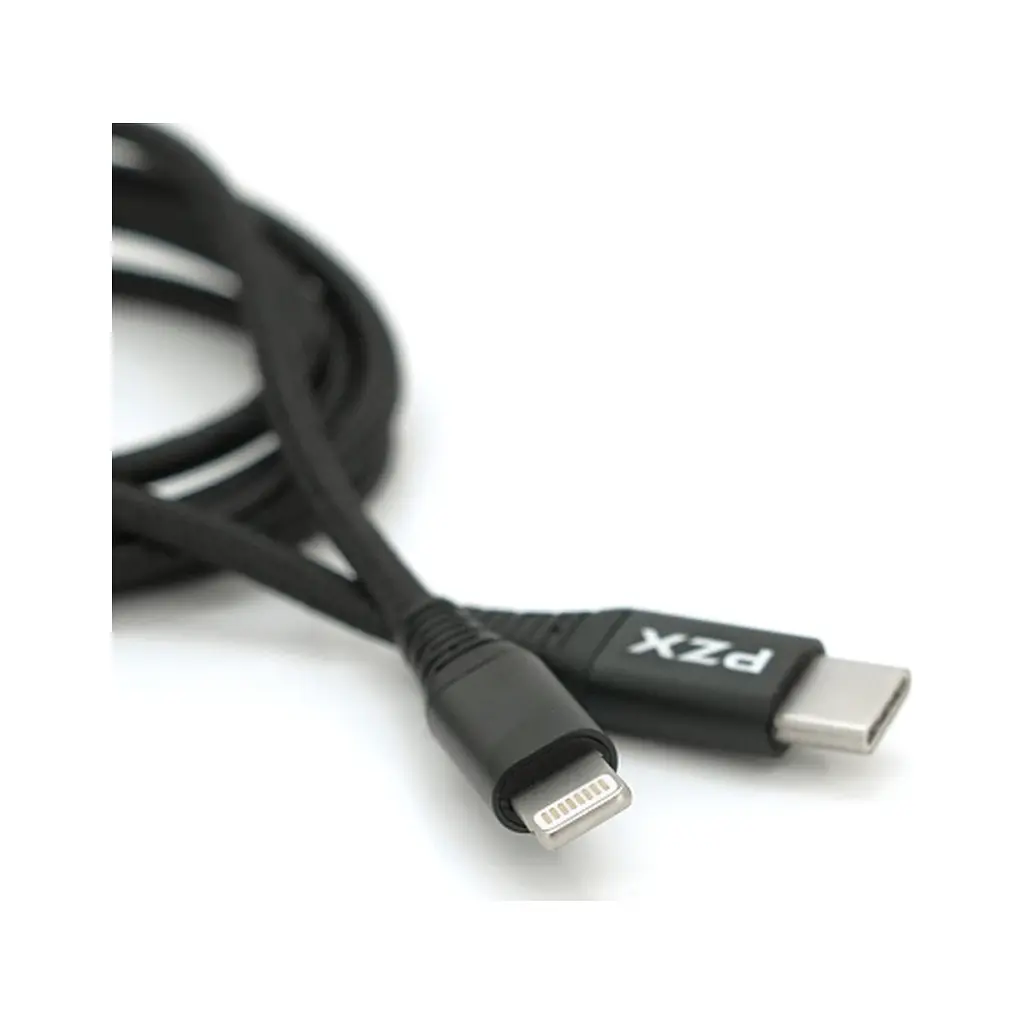 Кабель для передавання даних PZX USB-C to Lightning 2.1A 1.2m black (YT-PZX/V-109-M+L/B) - фото 3