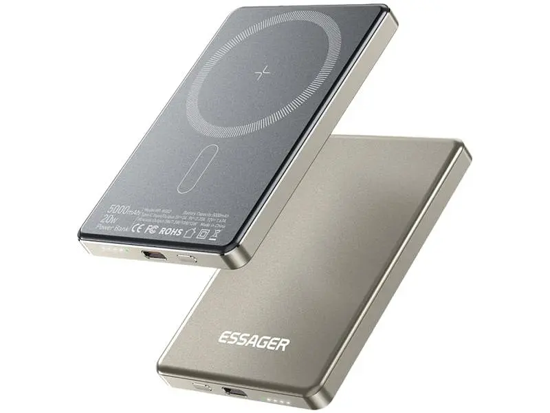 Зовнішній акумулятор (Power Bank) Essager KR-W002 5000mAh Grey (EDY5K-YJ0A-Z) - фото 3