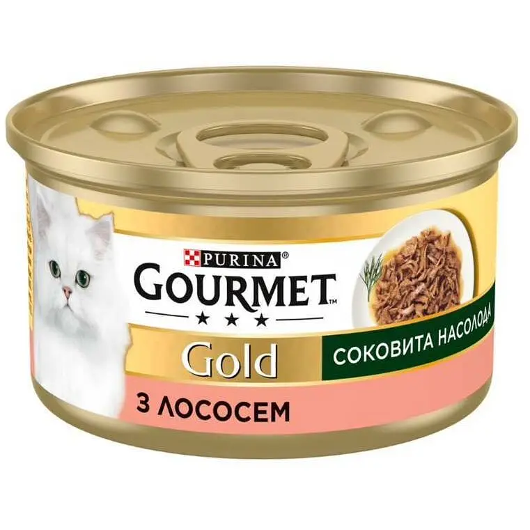 Упаковка вологого корму для котів Gourmet Gold Соковита насолода з лососем 2.04 кг (85 г x 24 шт.) - фото 2