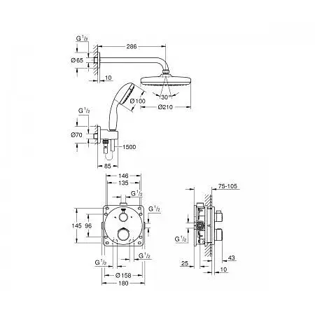 Душова система Grohe Grohtherm 34727000, Хром - фото 2