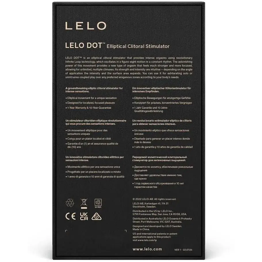 Клиторальный вибратор Lelo DOT Aqua точечная стимуляция технология Infinite Loop - фото 9