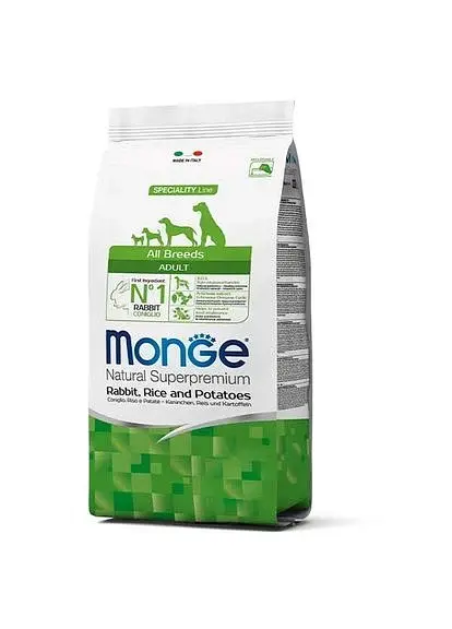 Сухий корм для дорослих собак усіх порід Monge Dog All breeds Adult з кроликом 2.5 кг